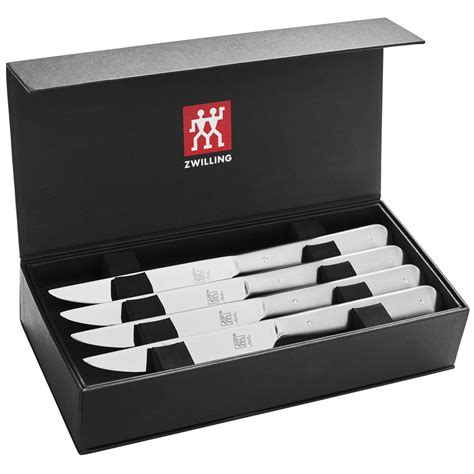 zwilling 8-piece stainless steel steak knife set in presentation box|zwilling henckels steak knife set.